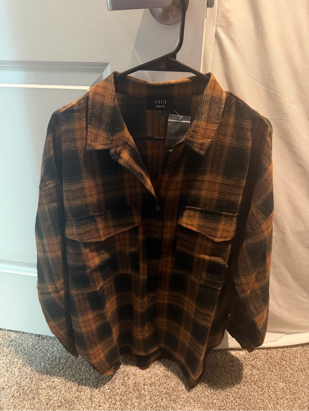 VICI Petaluma Plaid Button Down Top